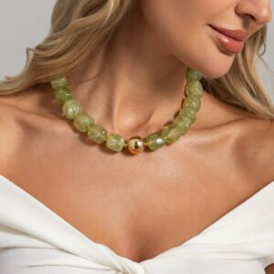 Collar chicle Oro + Verde Hierba