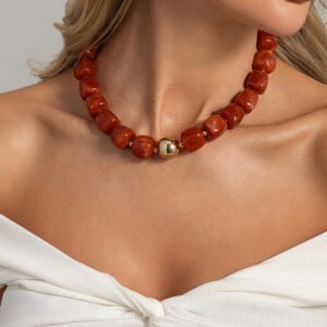 Collar chicle Oro + Marrón
