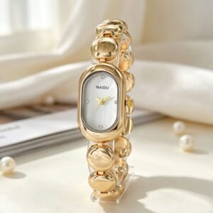 Reloj ovalado brazalete estilo bola blanco