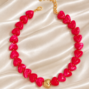 Collar Chicle Corazón de amor rojo rosa