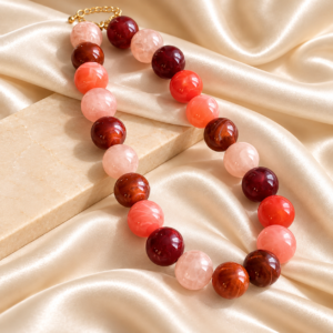 Collar chicle Bicolor - Rojo - Naranja - Rosa