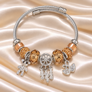 PULSERA OSO CHARMS PLATEADA