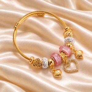 PULSERA AMOR CHARMS ROSA
