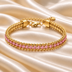 PULSERA VALE DIAMANTES ROSA