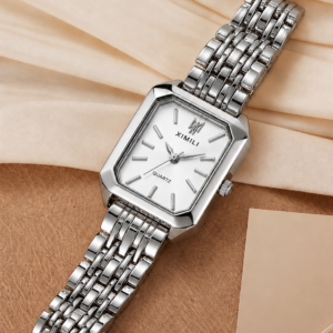 Reloj Cuadrado Ximili – Blanco plateado
